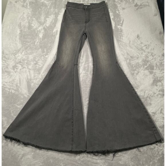 Free People Jeans Womens 25 Bell Bottom Flared High Rise Stretchy Boho Retro - Picture 1 of 11